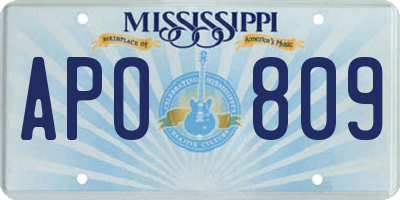 MS license plate APO809