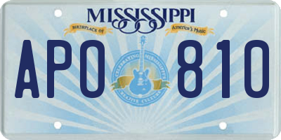 MS license plate APO810