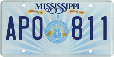 MS license plate APO811