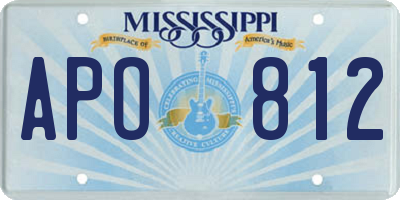 MS license plate APO812