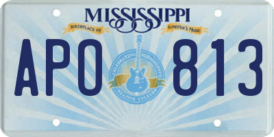 MS license plate APO813
