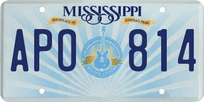 MS license plate APO814