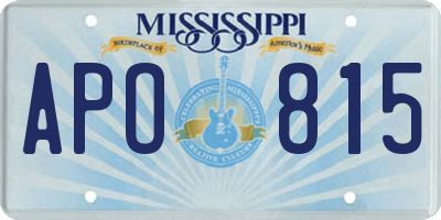 MS license plate APO815