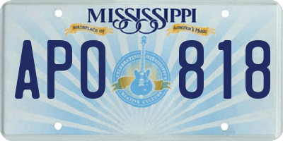 MS license plate APO818