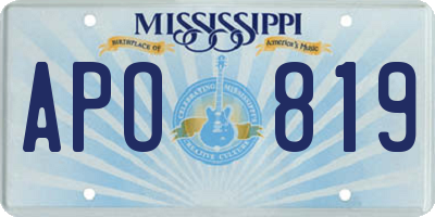 MS license plate APO819