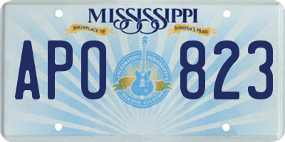 MS license plate APO823
