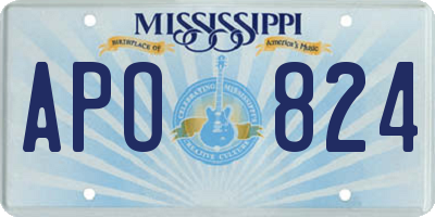 MS license plate APO824