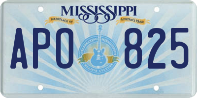 MS license plate APO825
