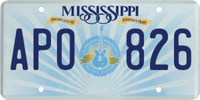 MS license plate APO826