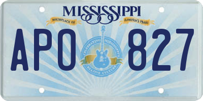 MS license plate APO827