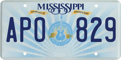 MS license plate APO829