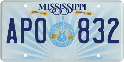 MS license plate APO832
