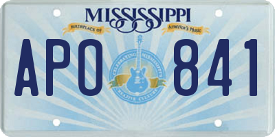 MS license plate APO841