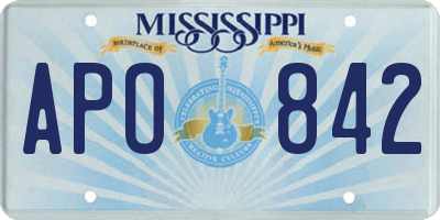 MS license plate APO842