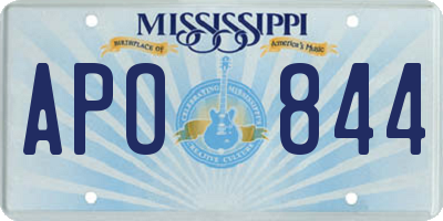 MS license plate APO844