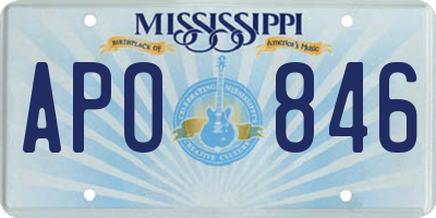 MS license plate APO846