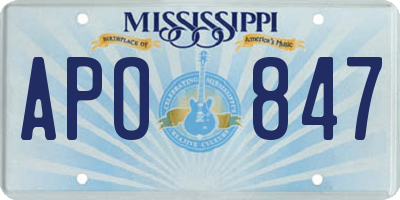 MS license plate APO847