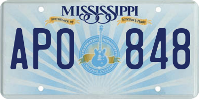 MS license plate APO848