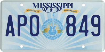 MS license plate APO849