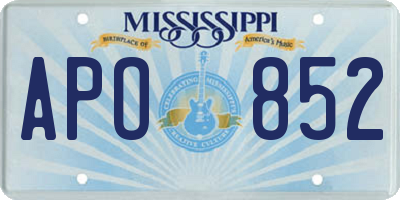 MS license plate APO852