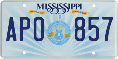 MS license plate APO857