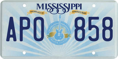 MS license plate APO858