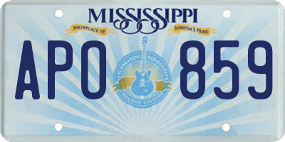 MS license plate APO859