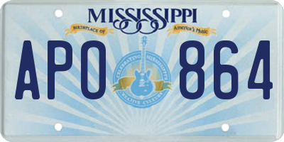 MS license plate APO864