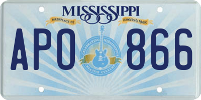 MS license plate APO866