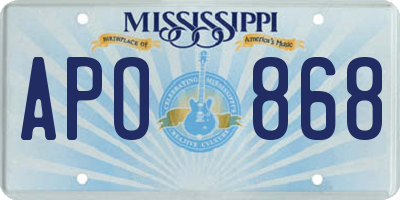 MS license plate APO868