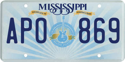 MS license plate APO869