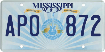 MS license plate APO872