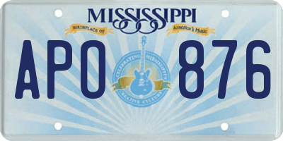 MS license plate APO876