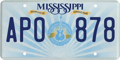 MS license plate APO878