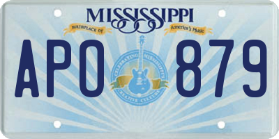 MS license plate APO879