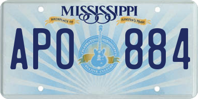 MS license plate APO884