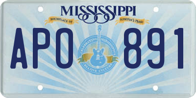 MS license plate APO891