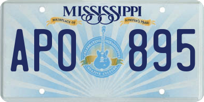 MS license plate APO895