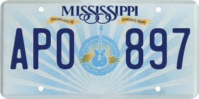 MS license plate APO897