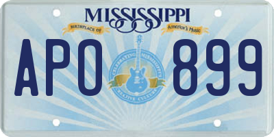 MS license plate APO899