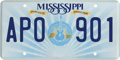 MS license plate APO901