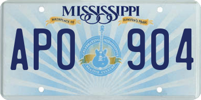 MS license plate APO904