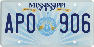 MS license plate APO906