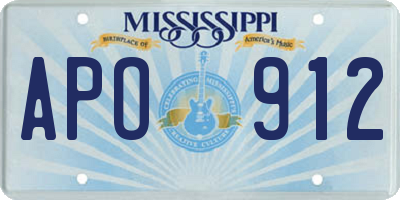 MS license plate APO912