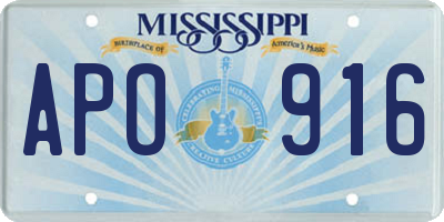 MS license plate APO916