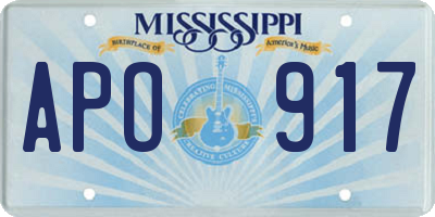 MS license plate APO917