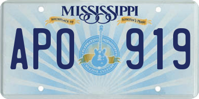 MS license plate APO919