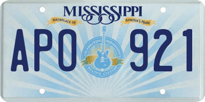 MS license plate APO921