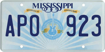 MS license plate APO923