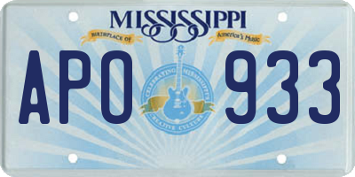 MS license plate APO933